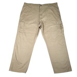Wrangler Cargo Pants Mens 42x30 Straight Leg Khaki Tan Workwear Utility